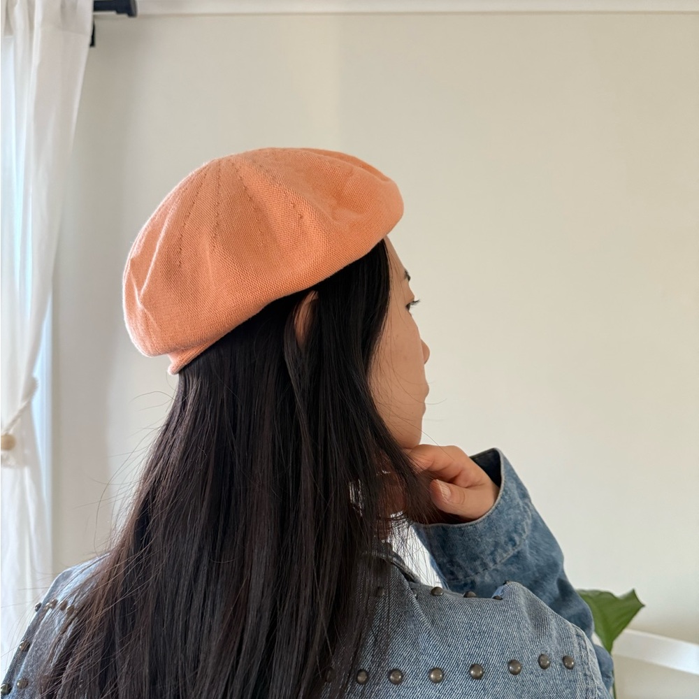 Parkhurst 100% Cotton Knit French Beret With Sunprotection Peach Color NWOT - Picture 7 of 8